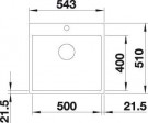 Blanco Subline 500-IF/A SteelFrame Sort Nedfelling thumbnail