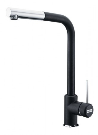 Franke Sirius Side Krom/Onyx(Sort)med uttrekkstut